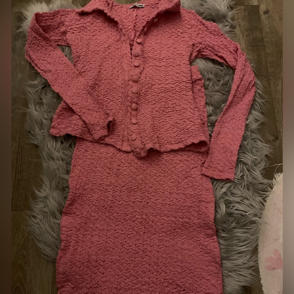 Pink Maxi Skirt Set